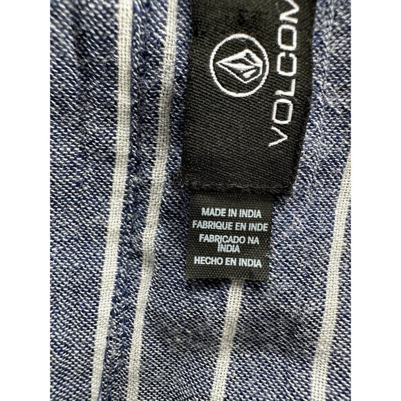 Volcom Coco Ho Sun Chambray Button Down Chest Pockets Stripe Tunic Shirt S - Picture 8 of 8